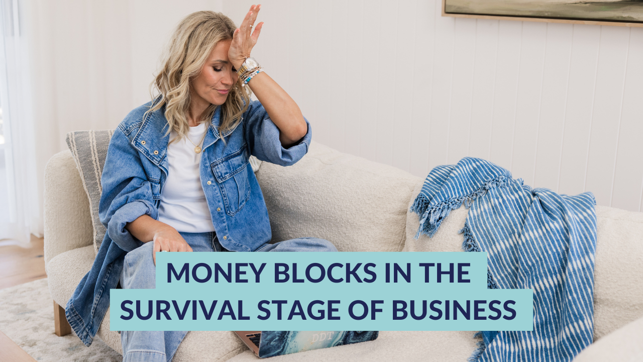 Denise-Duffield-Thomas looking frustrated about her money blocks