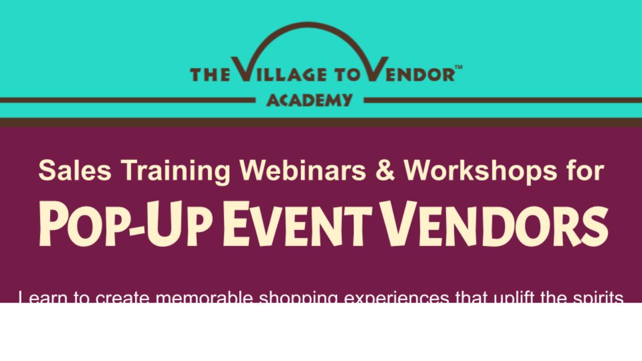 VILLAGE TO VENDOR CALENDAR OF ZOOM EVENTS