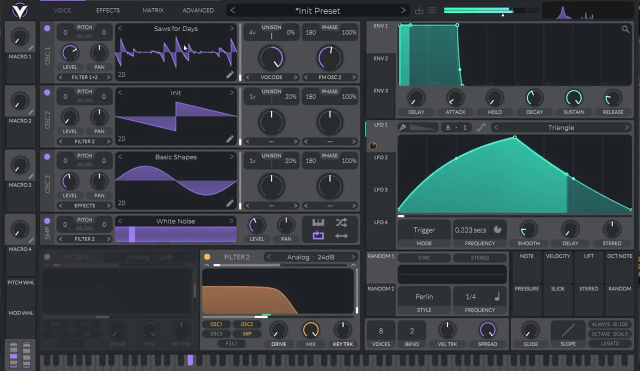 Vital variation of the Breathe-style bass: Saws for Days in Vocode spectral mode with FM OSC 2, oscillator 2 at a low level and a Basic Shapes sine sub on oscillator 3