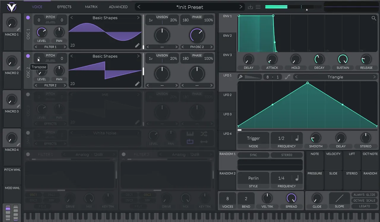 Vital oscillator 1 set to FM OSC 2 with oscillator 2 level turned all the way down, frequency modulation for a deep bass like Skeptical Desire