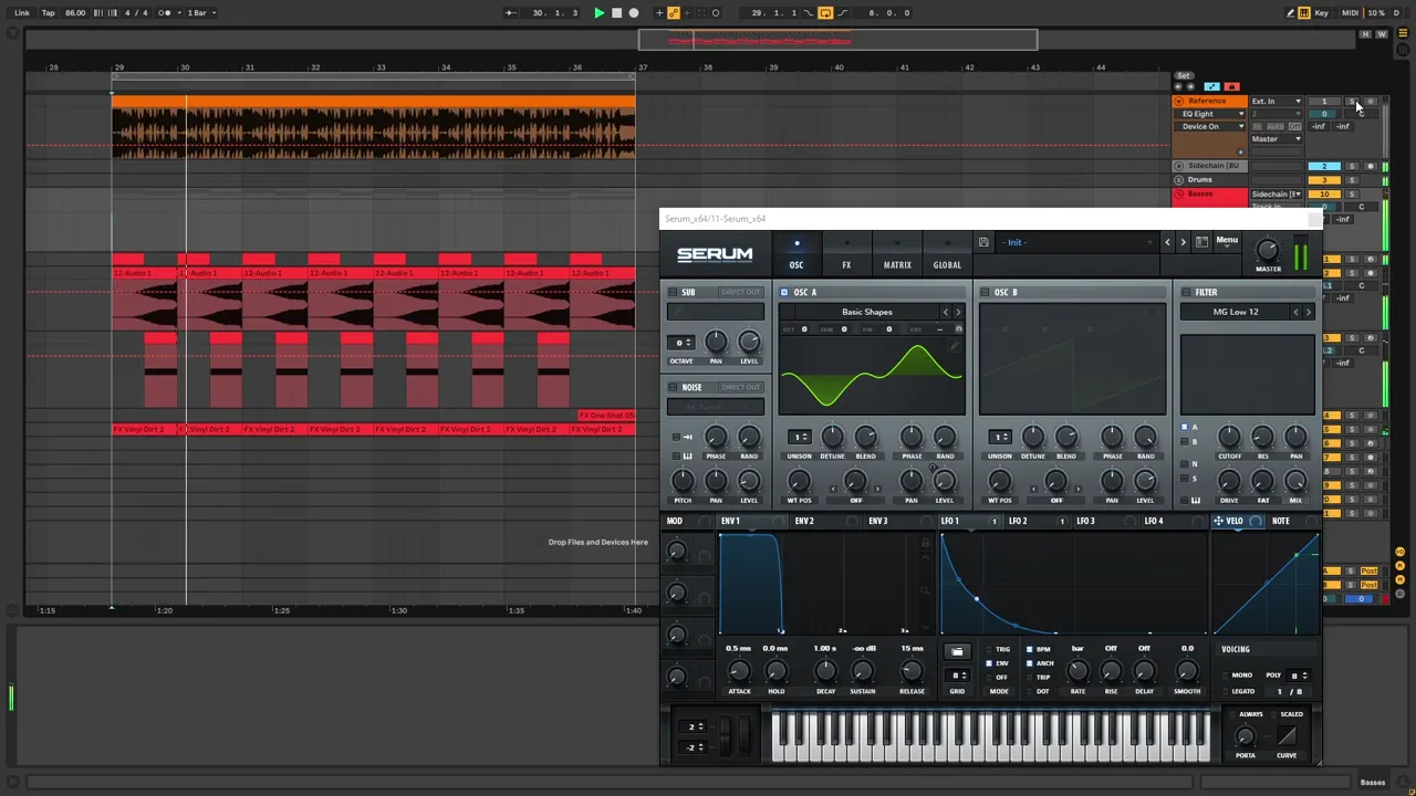 Video: how to make basses like Alix Perez and Skeptical in Serum, our recreation in Ableton Live with the Serum bass stab patch open