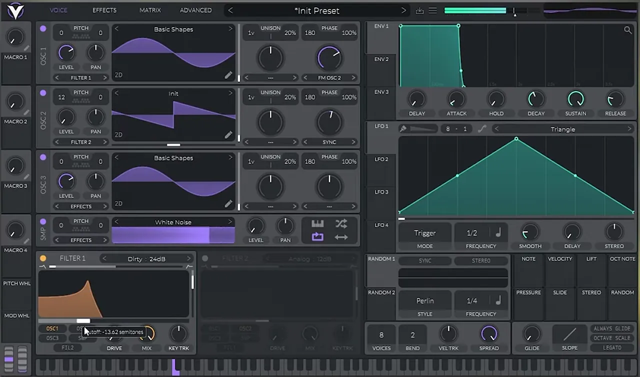 Vital white noise oscillator and Filter 1 set to Dirty 24dB with the resonance boosted for a neuro bass