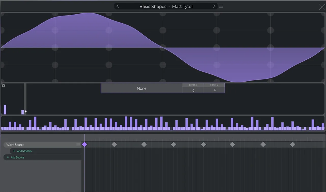 Vital wavetable editor with a sine wave and a single high harmonic drawn in for a minimal drum and bass bass