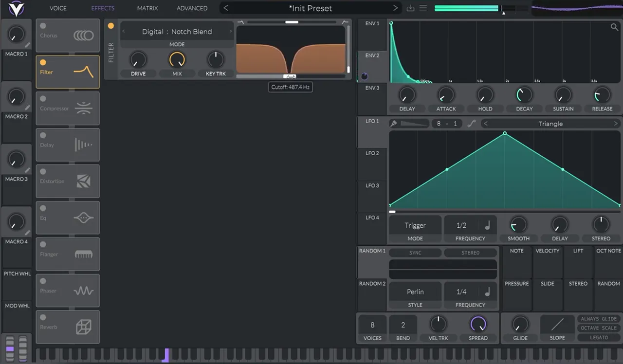 Vital filter effect in Digital Notch Blend mode with the notch at about 500 Hz and no resonance, part of a future DnB noise bass hit like IMANU and Buunshin