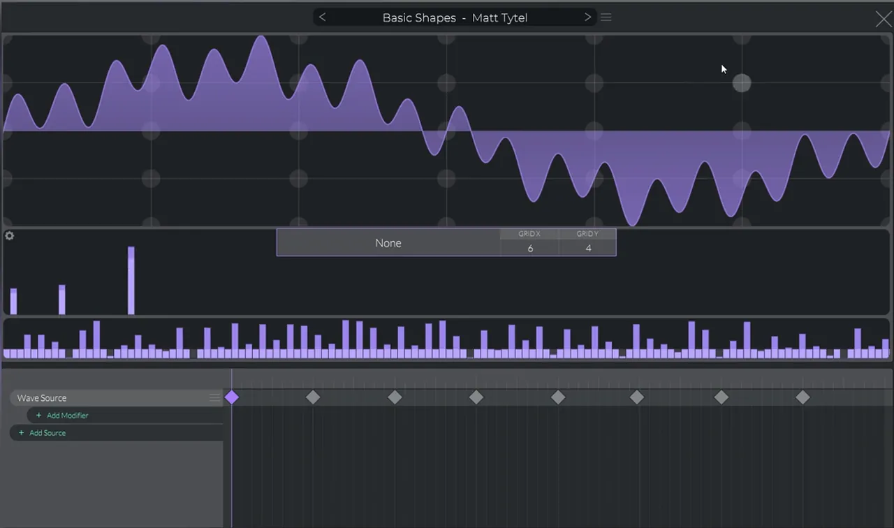Vital wavetable editor with several harmonics added to change the tone of a DnB bass