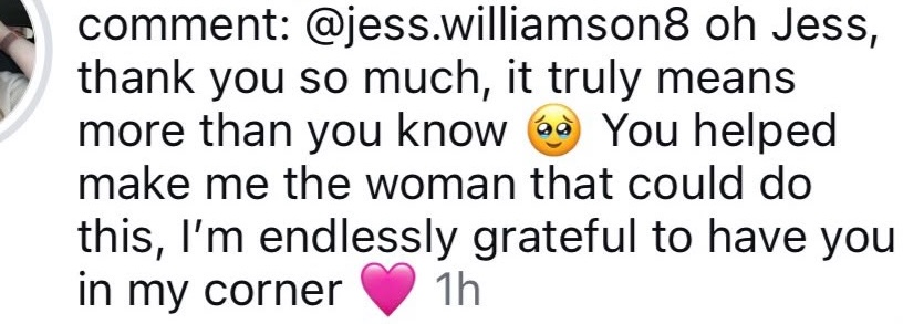 Real client win shared with Jess