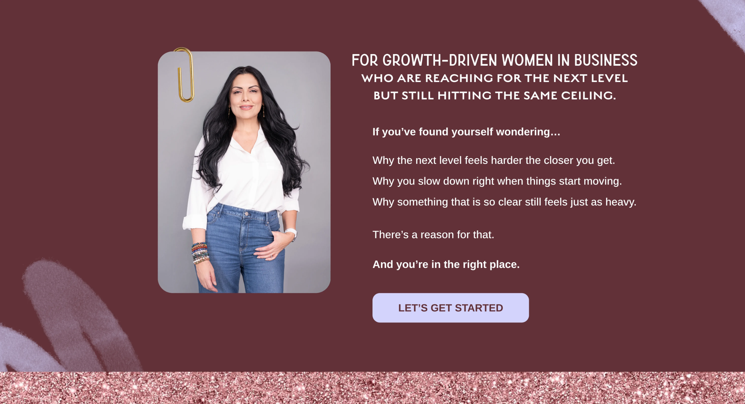 Homepage hero for Brenda Terry Co, designed for growth-driven women in business reaching the next level but still hitting the same ceiling, introducing the pattern behind increased friction as expansion grows.