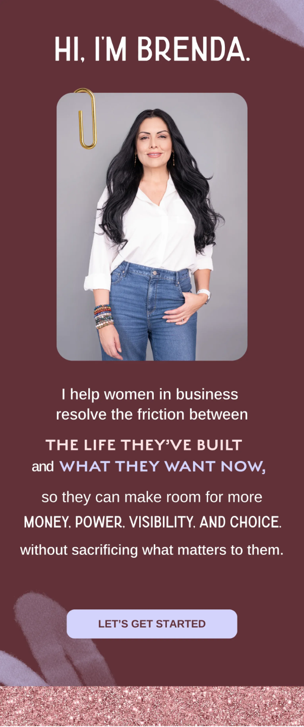 Mobile homepage hero for Brenda Terry Co, for growth-driven women in business navigating the next level of growth where momentum becomes harder and internal friction increases.