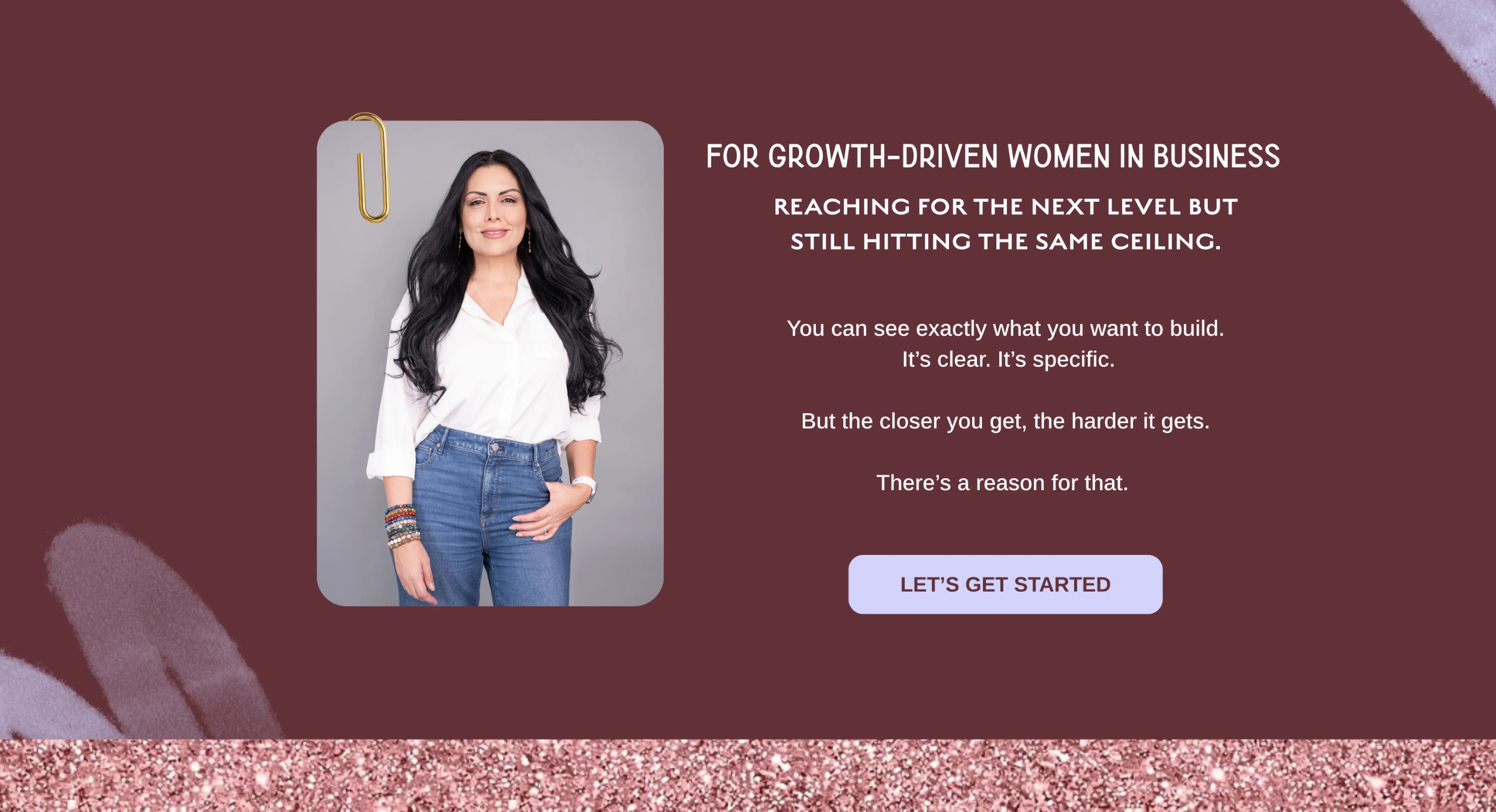 Homepage hero for Brenda Terry Co, designed for growth-driven women in business reaching the next level but still hitting the same ceiling, introducing the pattern behind increased friction as expansion grows.