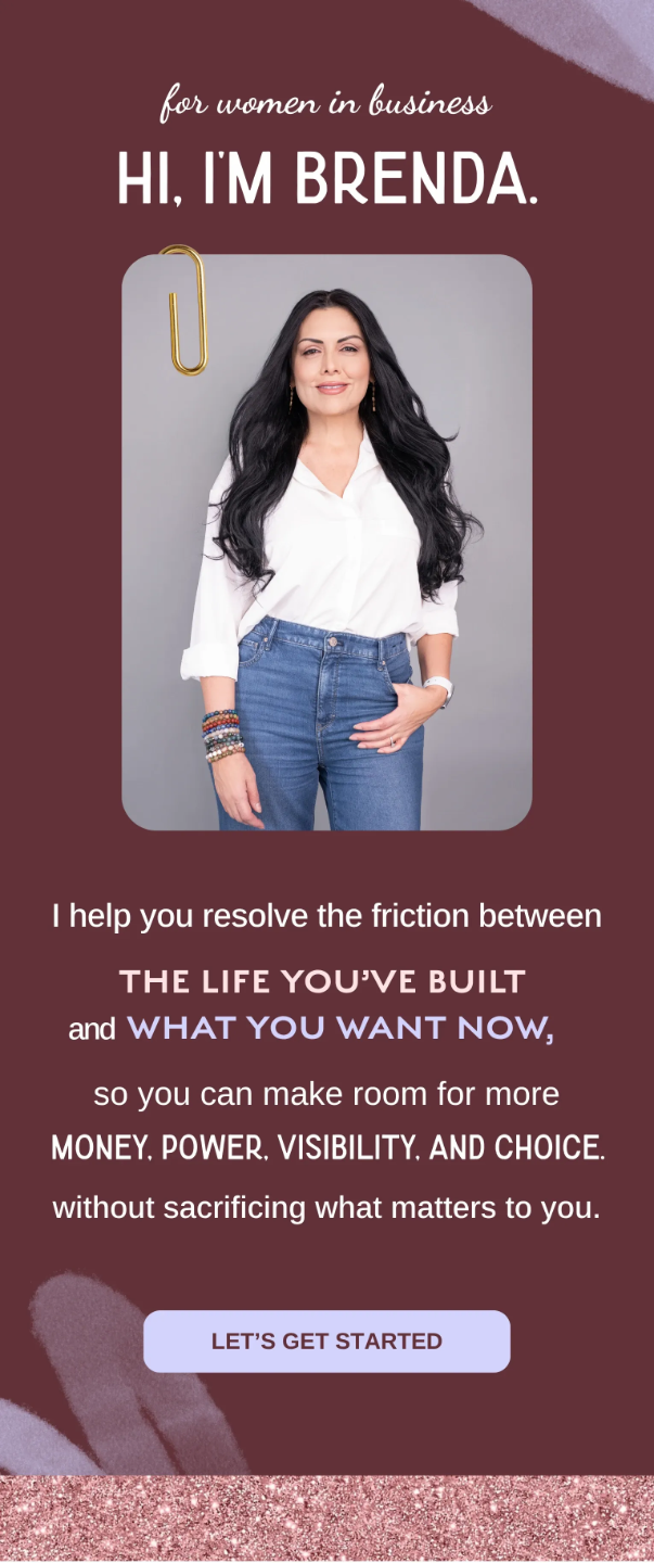 Mobile homepage hero for Brenda Terry Co, for growth-driven women in business navigating the next level of growth where momentum becomes harder and internal friction increases.