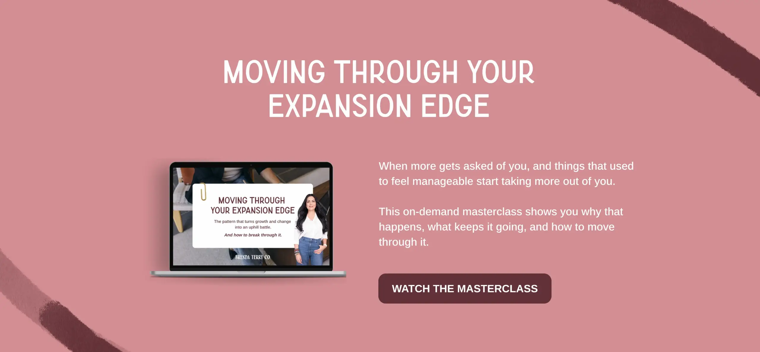 Free on-demand masterclass for growth-driven women in business: Moving Through Your Expansion Edge, a training on why increased demand creates friction and how to build steadier traction