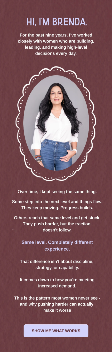 Brenda Terry introducing her Internal Capacity approach to help ambitious women move beyond overworking and create sustainable growth that feels lighter and more aligned.