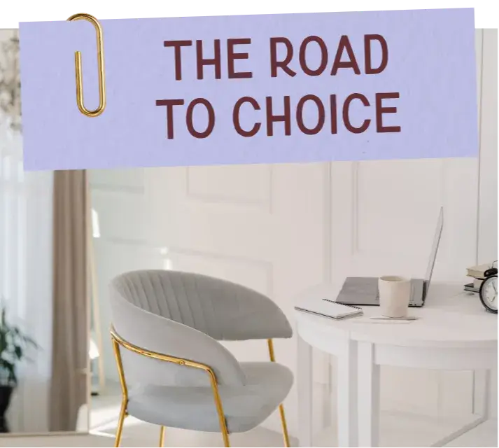 Empty chair beside a desk