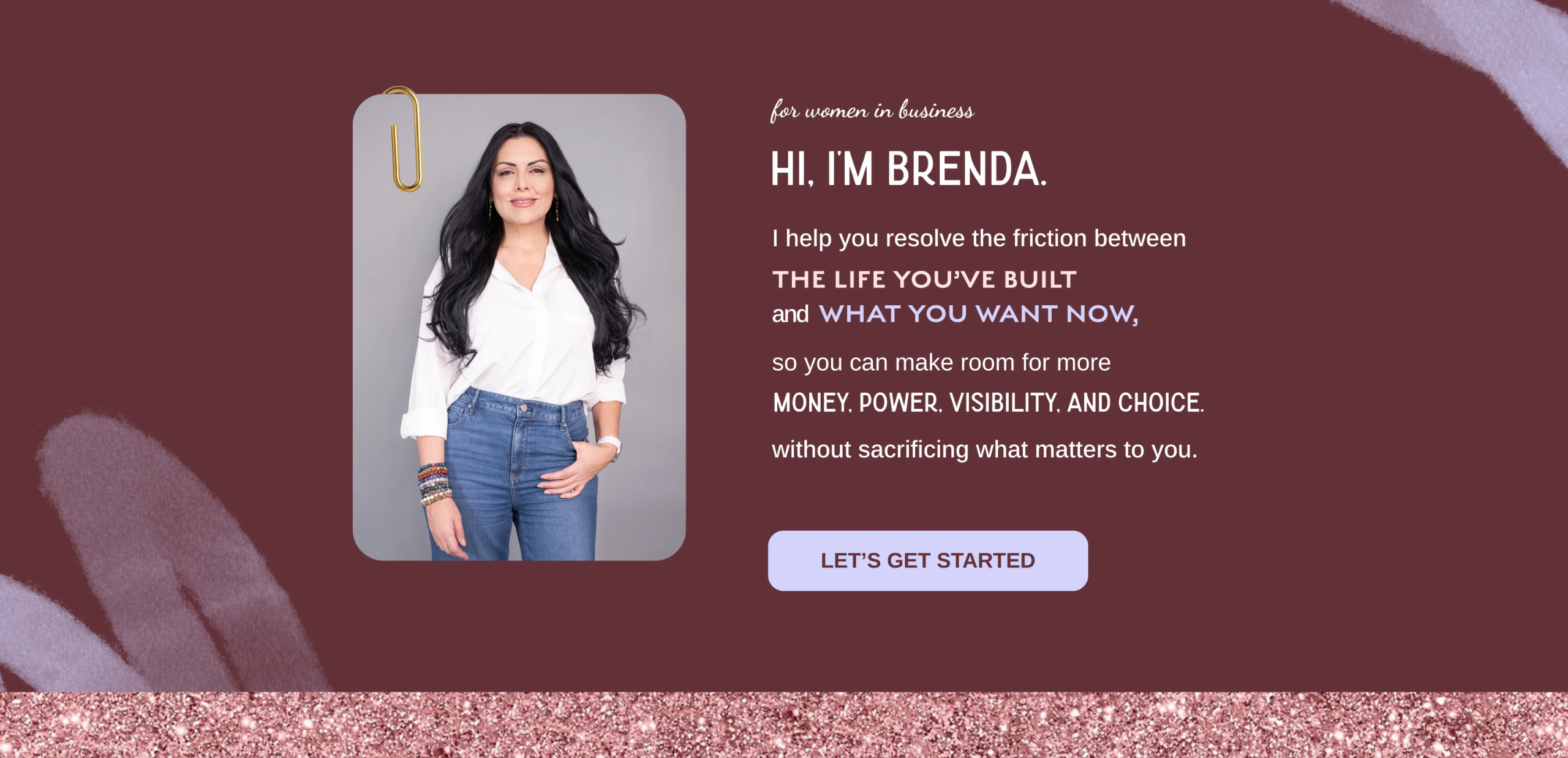 Homepage hero for Brenda Terry Co, designed for growth-driven women in business reaching the next level but still hitting the same ceiling, introducing the pattern behind increased friction as expansion grows.
