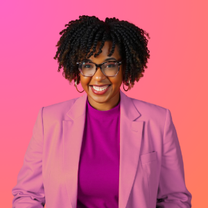 Mercedes Swan Headshot Pink Blazer