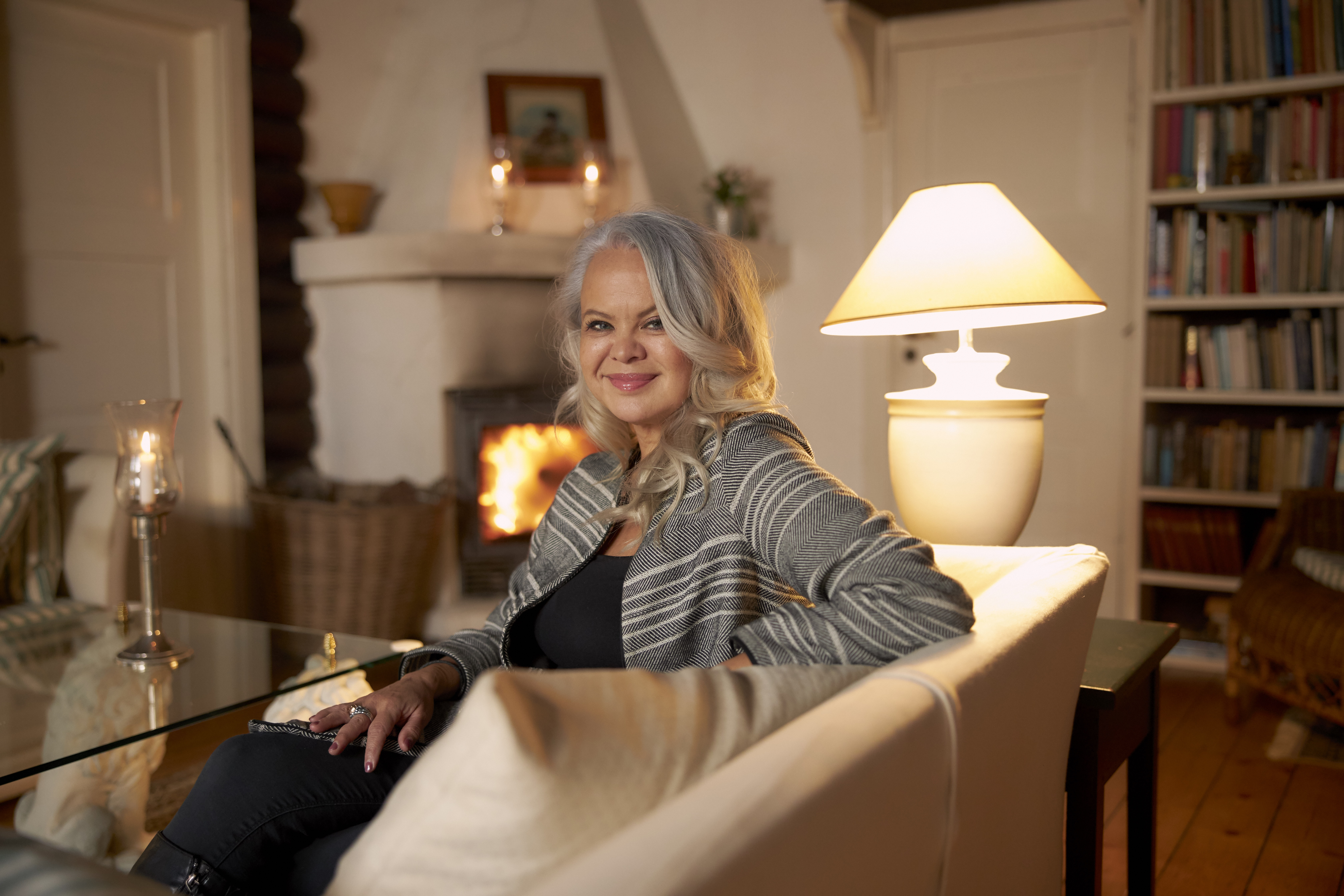 Lucy Vittrup Christensen by the fireside