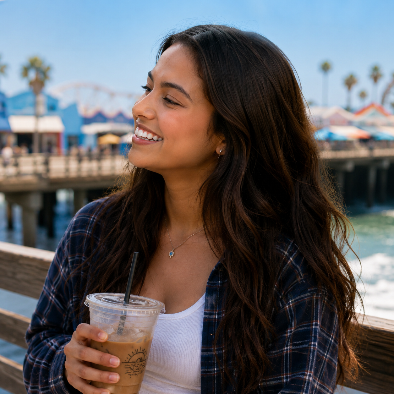 A young woman at the beach