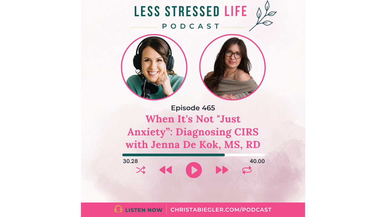 Podcast cover art featuring Christa Biegler and Jenna De Kok: Episode 465 When It's Not "Just Anxiety”: Diagnosing CIRS with Jenna De Kok, MS, RD