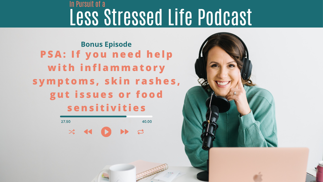 Podcast cover art featuring Christa Biegler: Bonus Episode PSA: If you need help with inflammatory symptoms, skin rashes, gut issues or food sensitivities