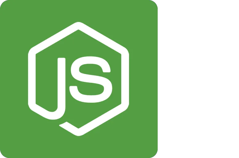 NodeJS square shaped logo in green