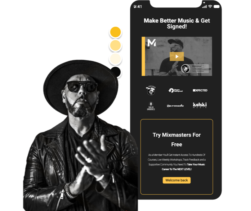 Mobile design for electronic music brand