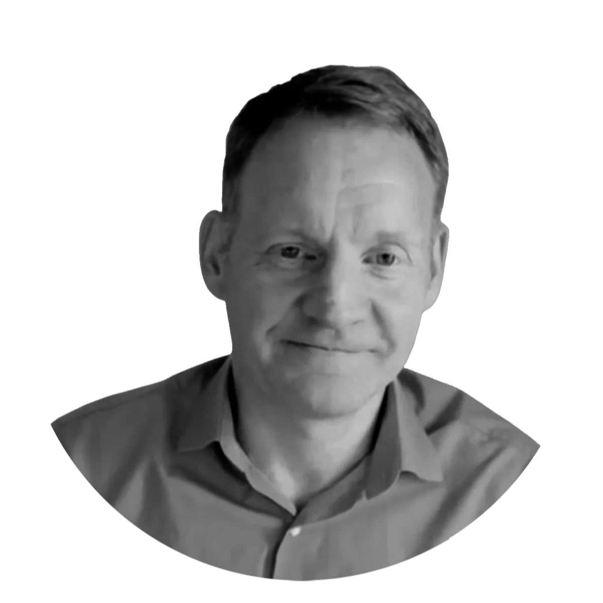 Christopher Brisley in black and white
