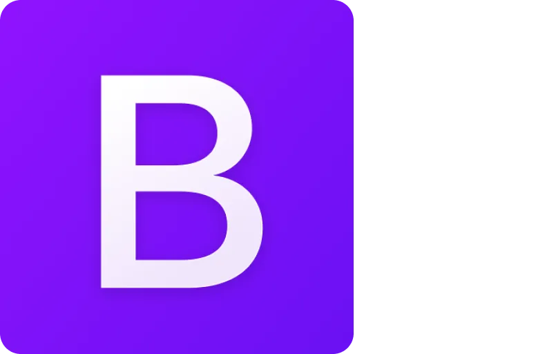 Bootstrap square shaped logo in purple