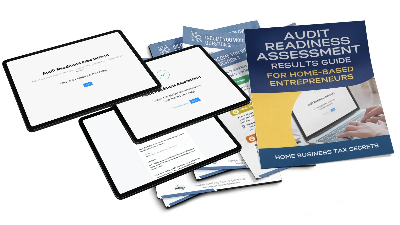 Audit Readiness Assessment results guide for home-based entrepreneurs with online assessment screens
