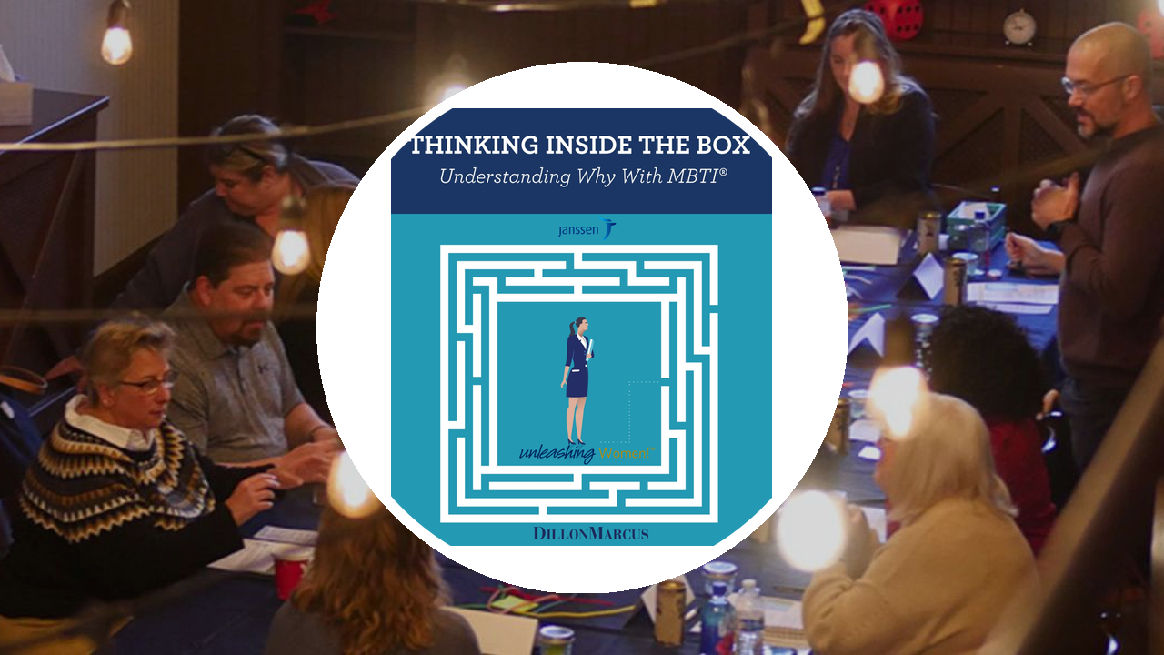 "Thinking Inside the Box: Understanding Why With MBTI®" book cover, representing DillonMarcus' MBTI training module
