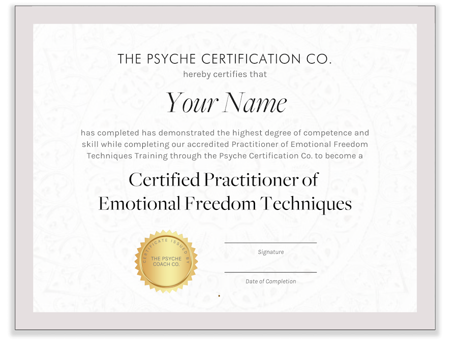 Certified EFT Practitioner certificate