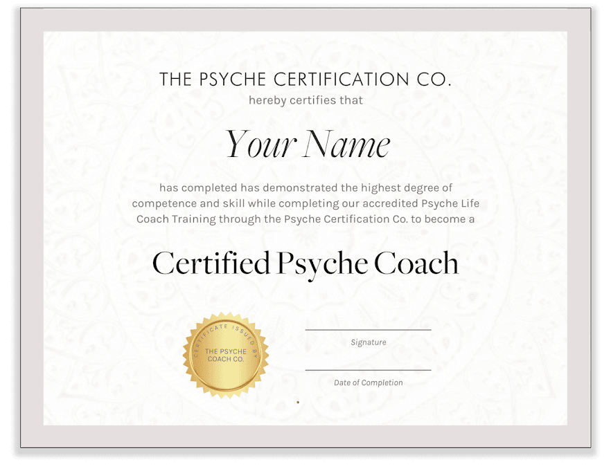 Certified Psyche Coach certificate