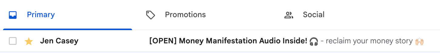 welcome email of money manifestation audio