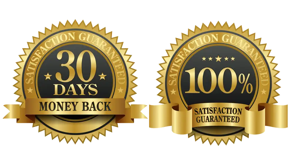The 30-Day Double-Your-Speed Guarantee and 12-Month Confidence Guarantee seals for Jon Bjarnason's SRS Starter Kit.