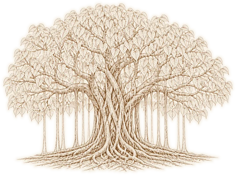 Árbol, grabado punteado