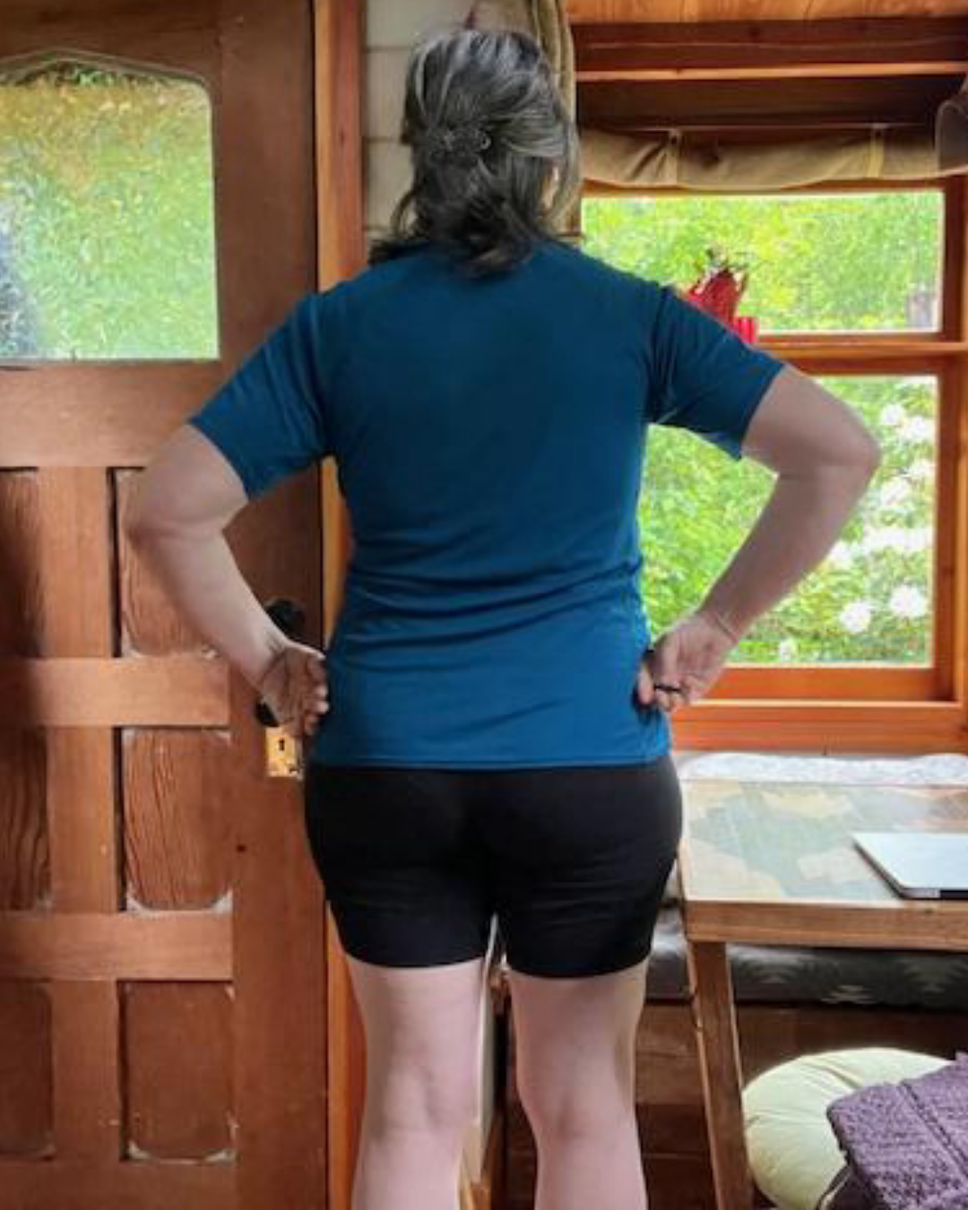 Carmen after completing LumaBody, back view