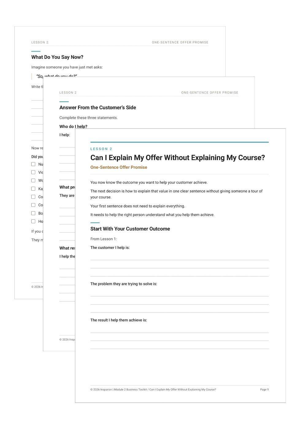 Business Toolkit pages