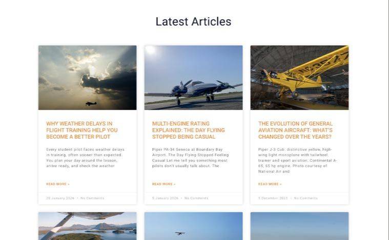 Pacific Flying Club articles and blog