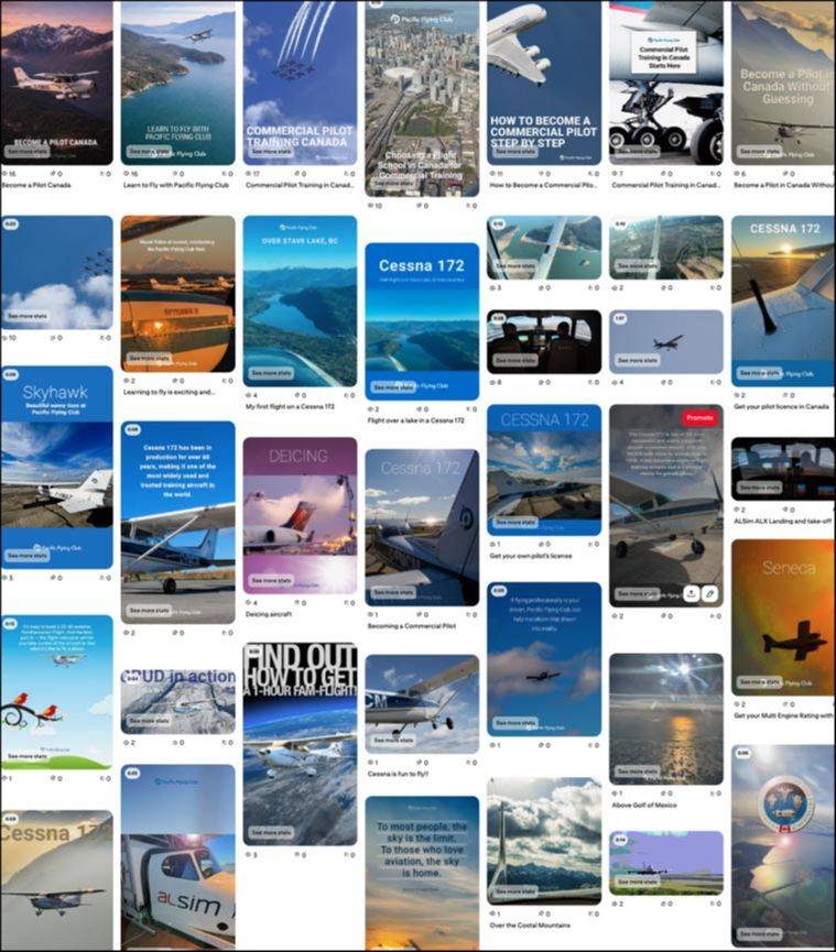 Pacific Flying Club social media