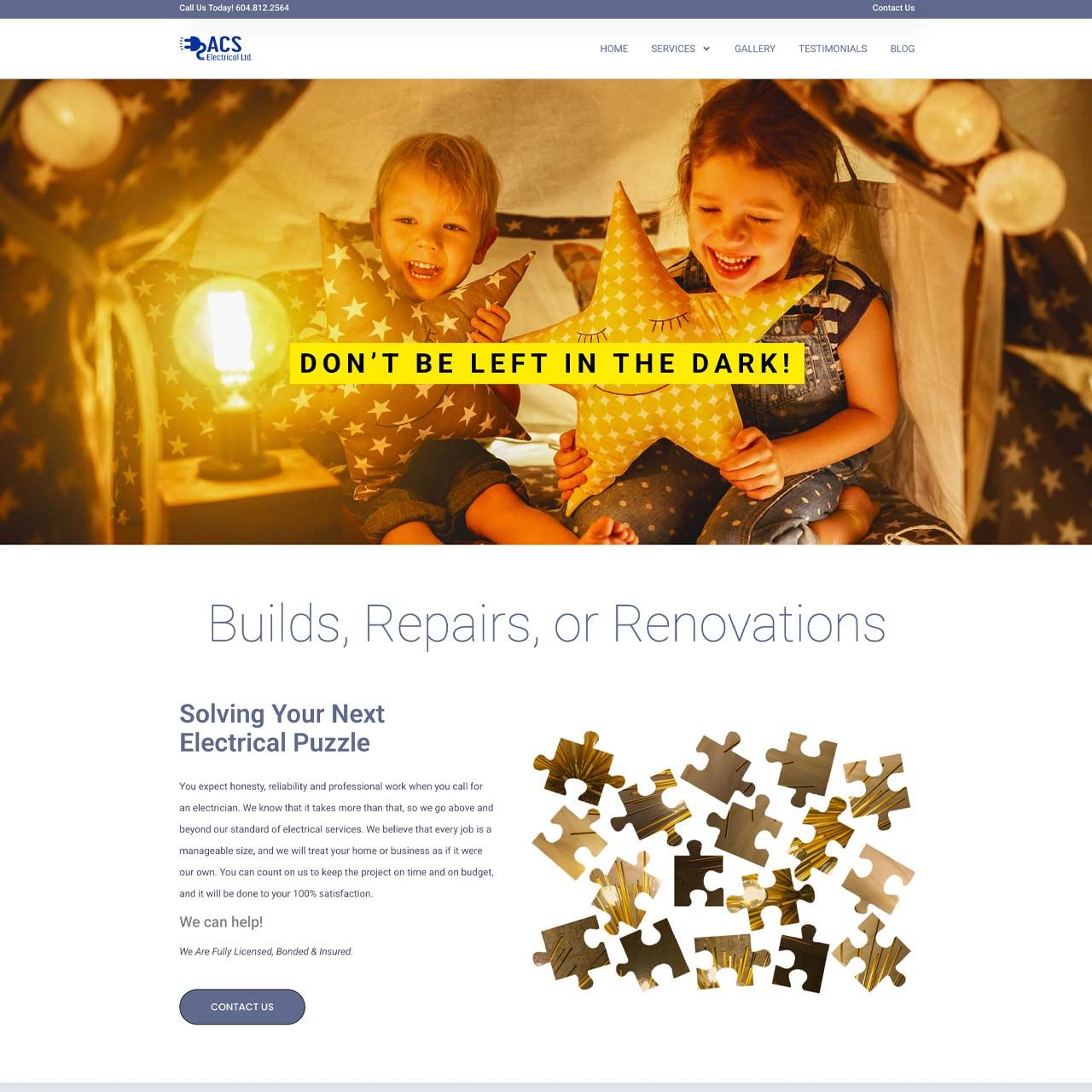 Website design screen capture