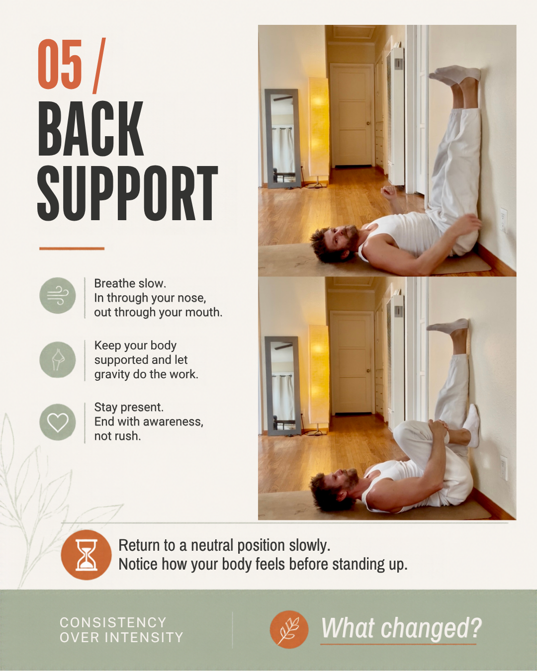 Supported lower back mobility practice for the 14-day reset