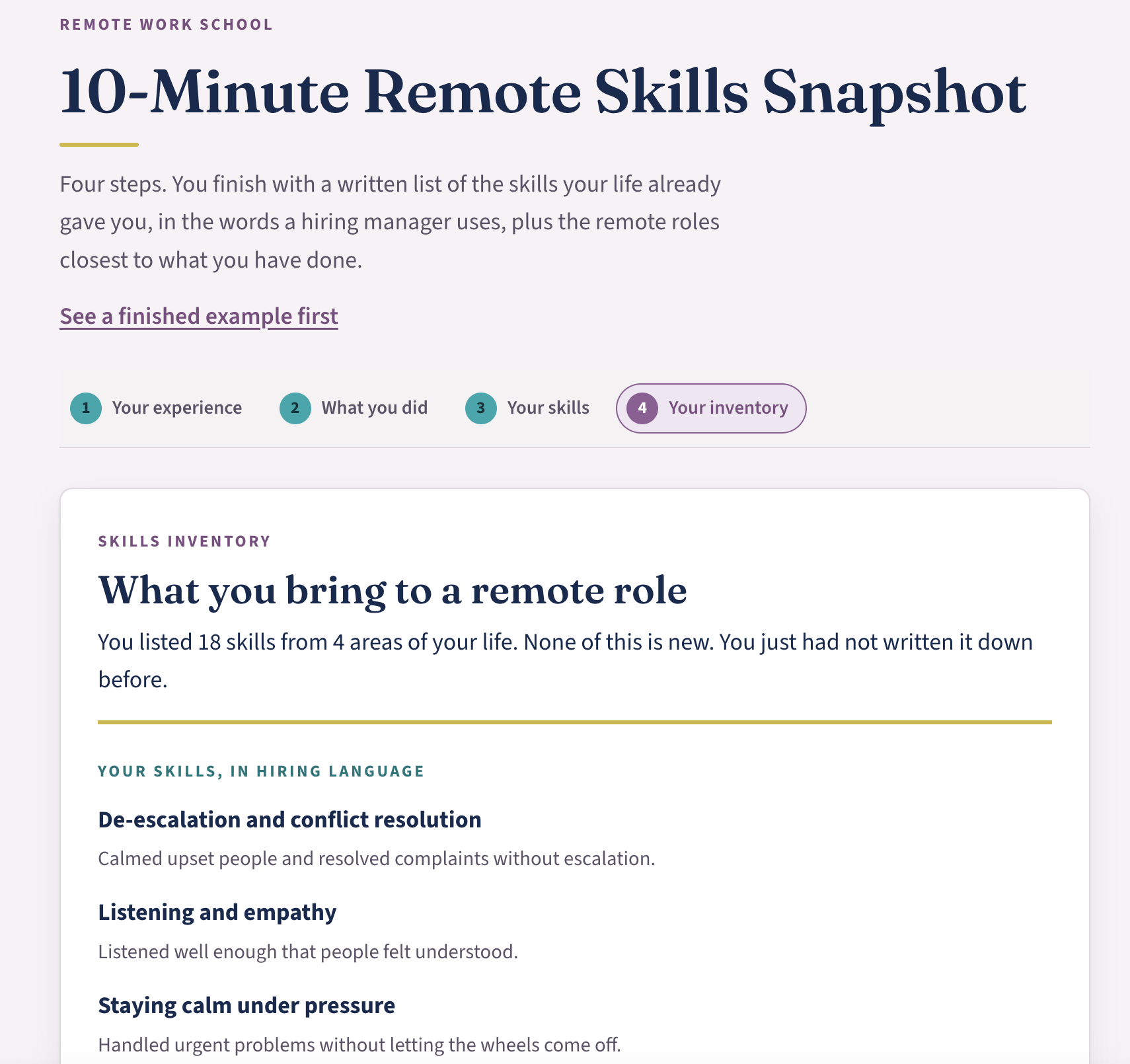 The finished inventory, skills in hiring language plus the closest remote roles