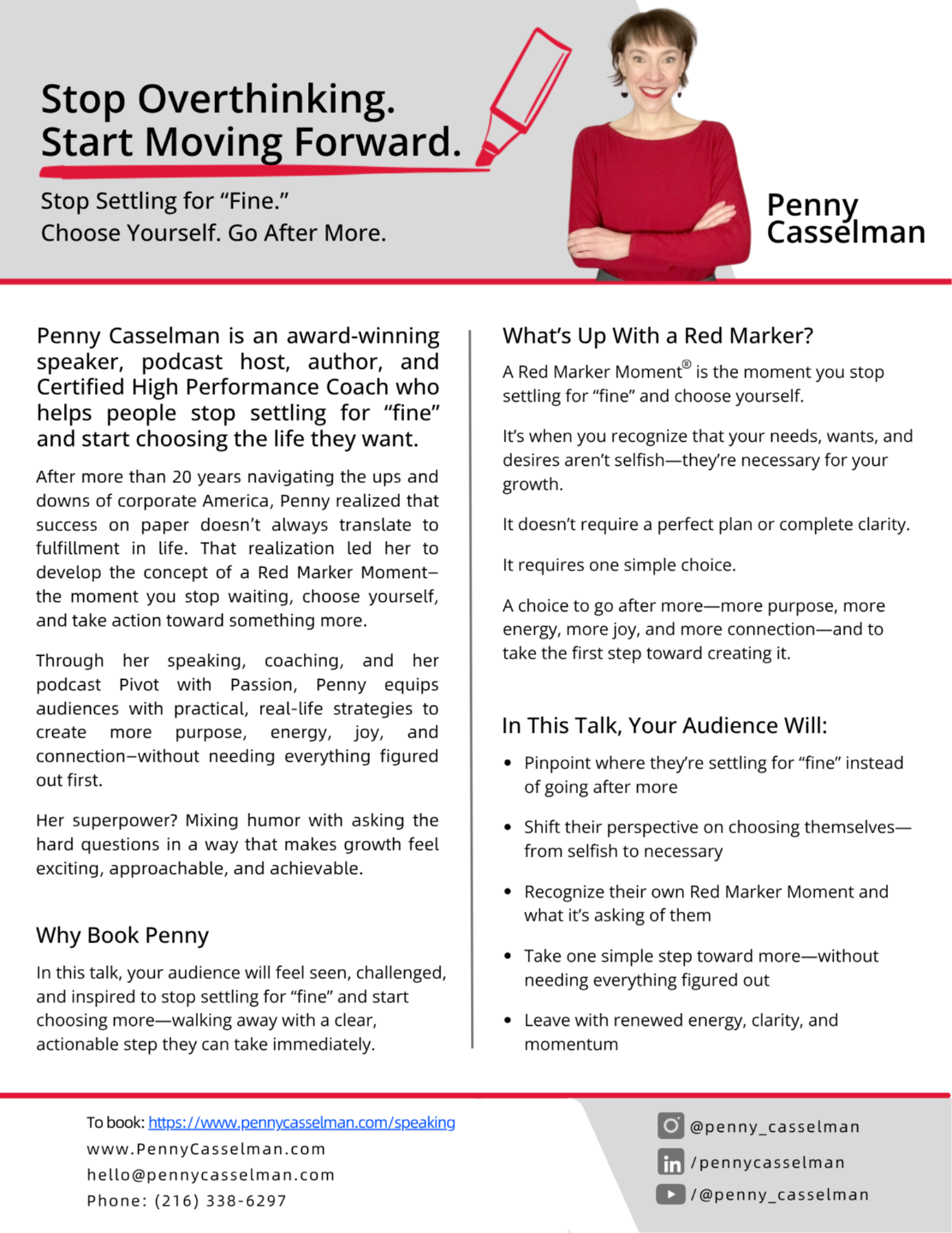 Penny Casselman Speaker One-Sheet
