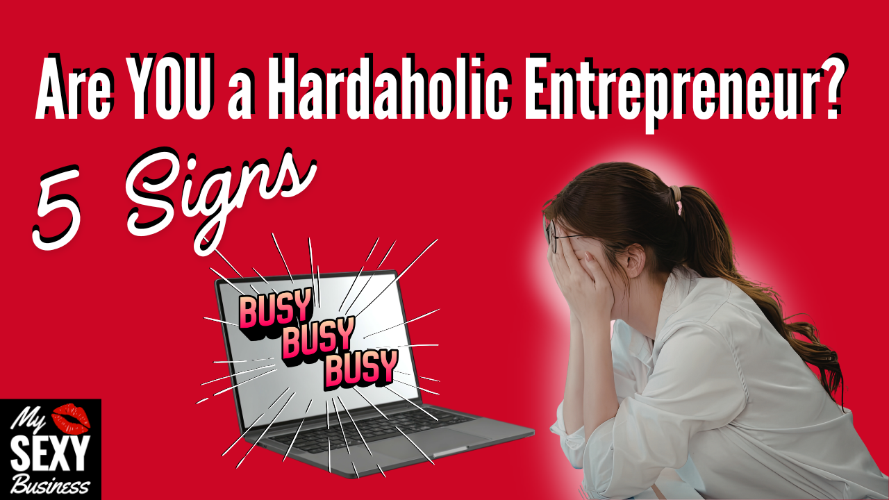 Are You A Hardaholic Entrepreneur? 5 Signs, image of girl with her face in hands looking at her laptop