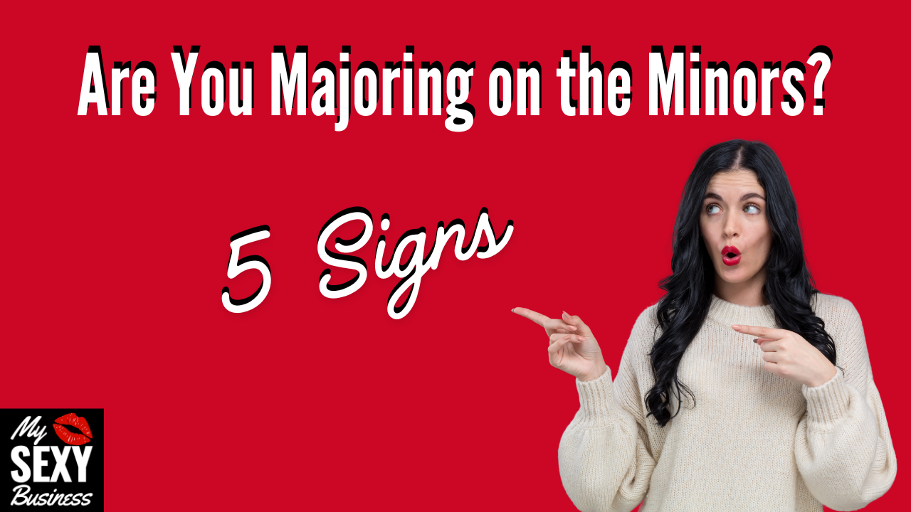 Are You Majoring On The Minors In Your Business? 5 Signs - Image of a woman point her hands to the left