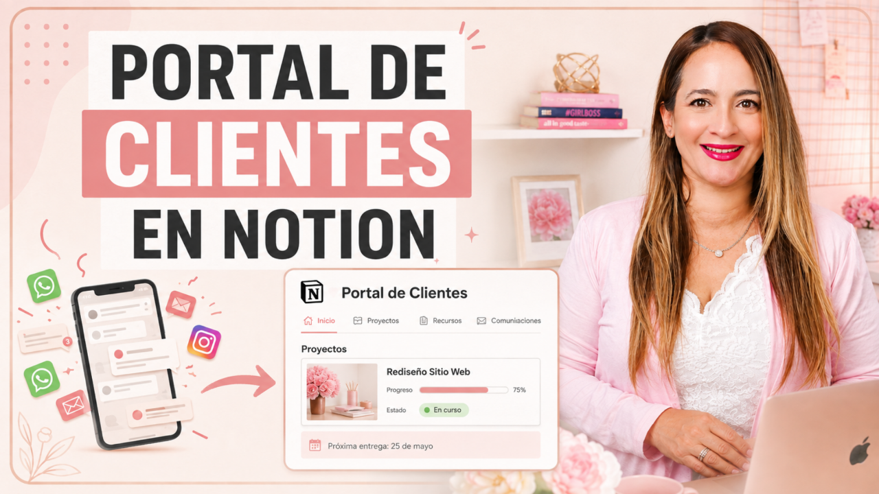 Portal de clientes en Notion gratis, CRM sencillo con semáforo de progreso