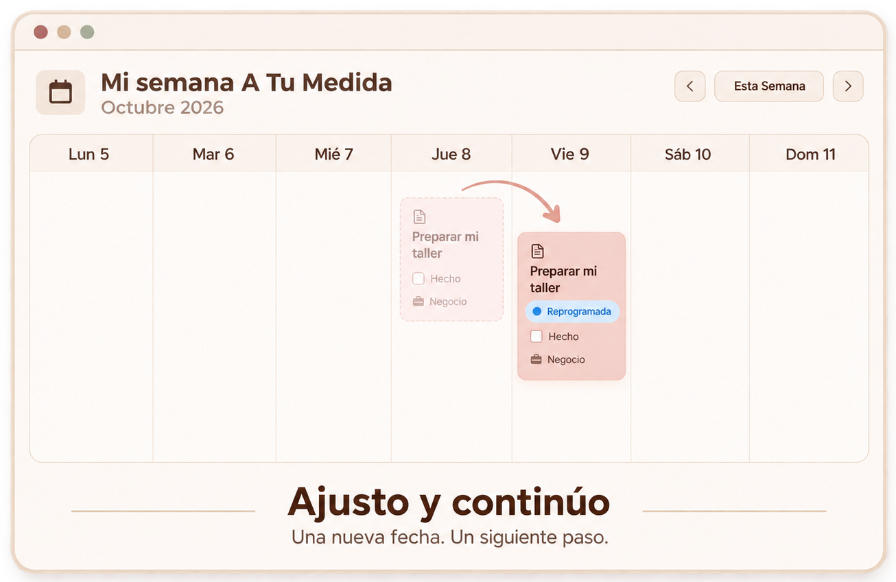 Ejemplo de una prioridad reprogramada del jueves al viernes