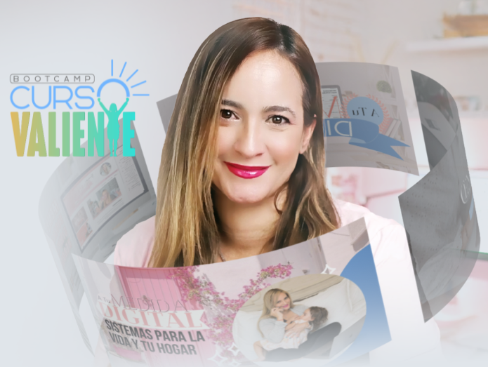 Lisandra Ramos y el logo de Bootcamp Curso Valiente