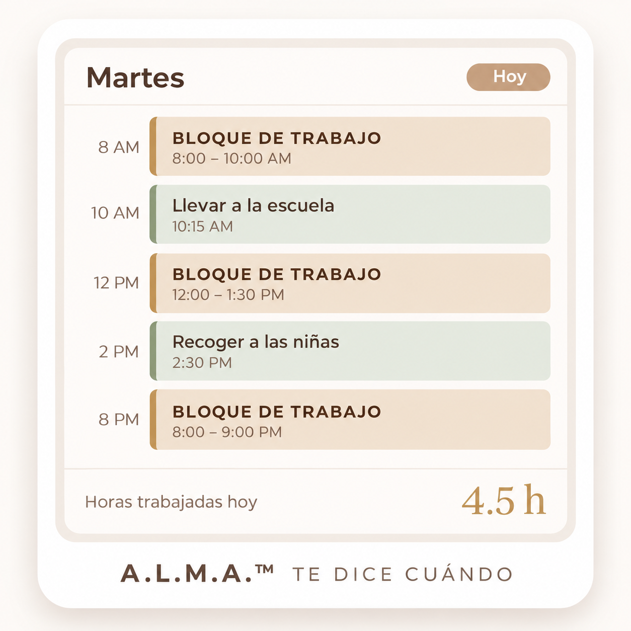 Ejemplo de planificador diario A.L.M.A.