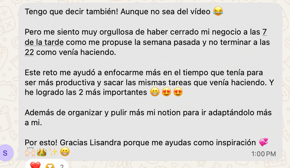 Mensaje de Silvia, participante del Bootcamp Curso Valiente