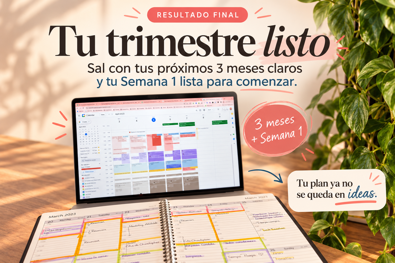 Tu trimestre listo y tu primera semana planificada